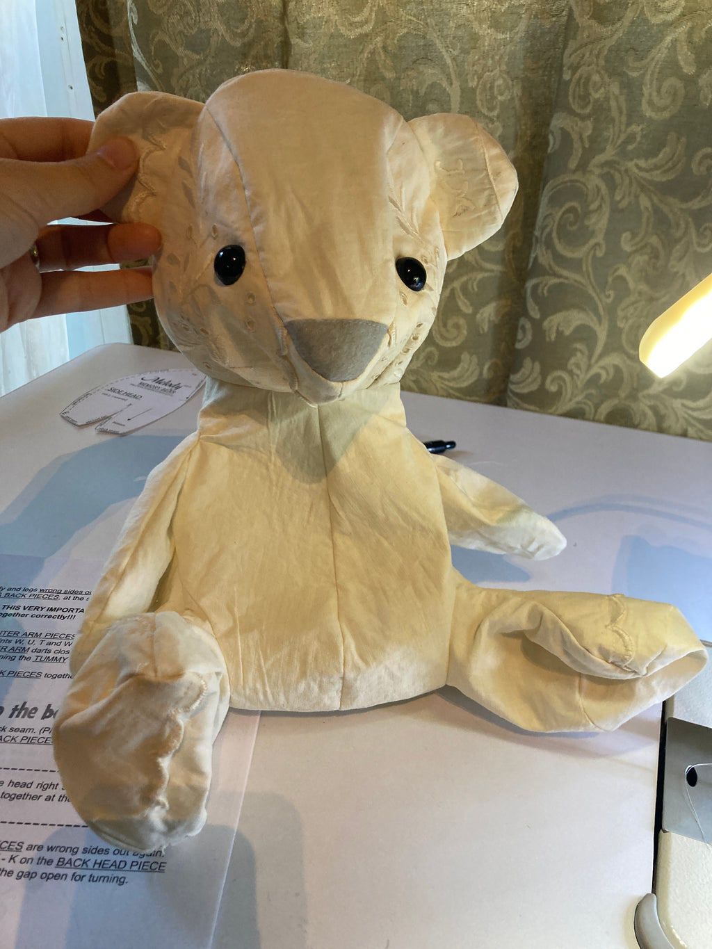 Memory bear handmade from a loved ones clothing - third view