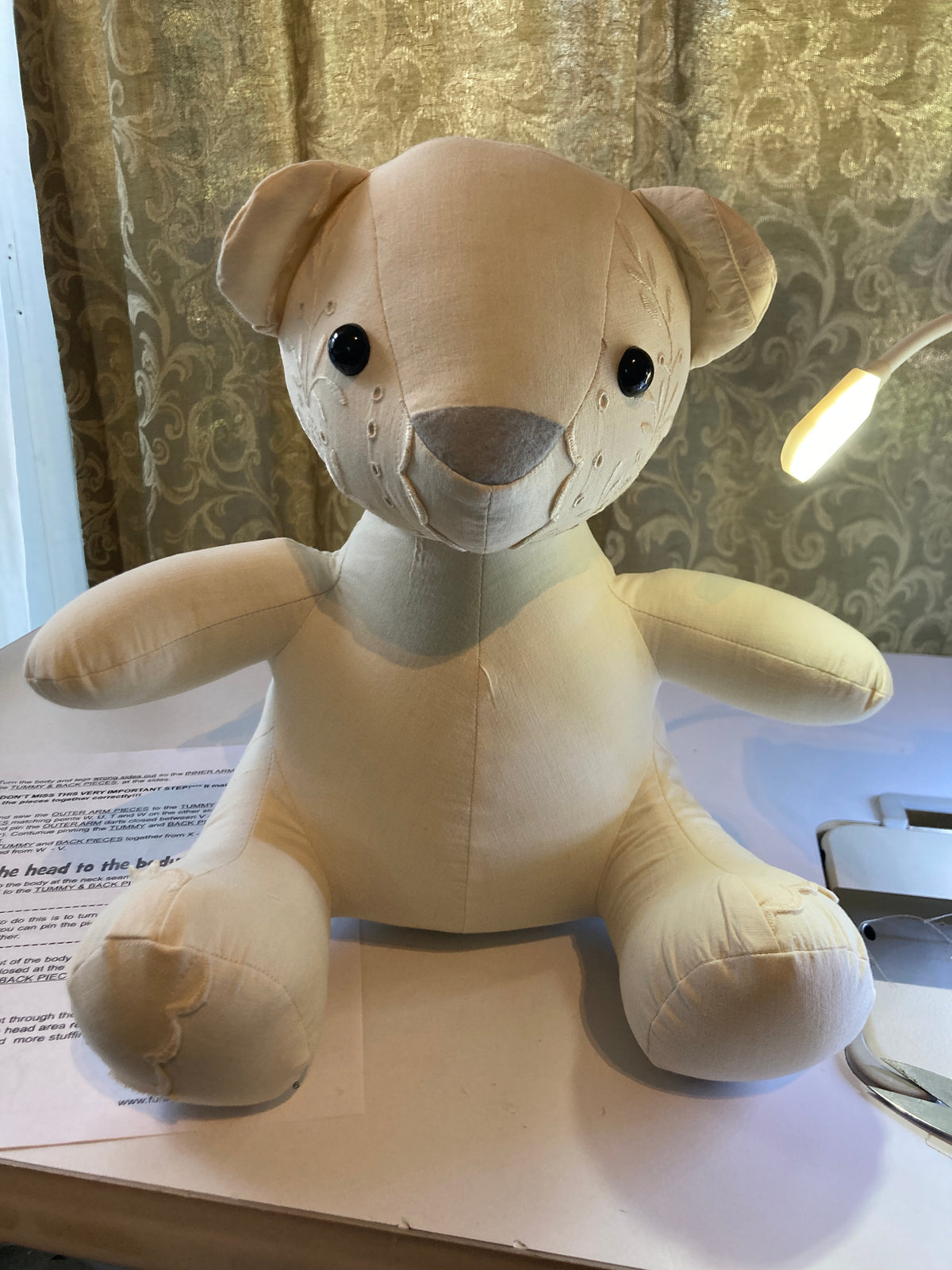 Memory bear handmade from a loved ones clothing - fourth view