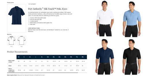 Custom embroidered corporate polo shirt with company logo - detail view