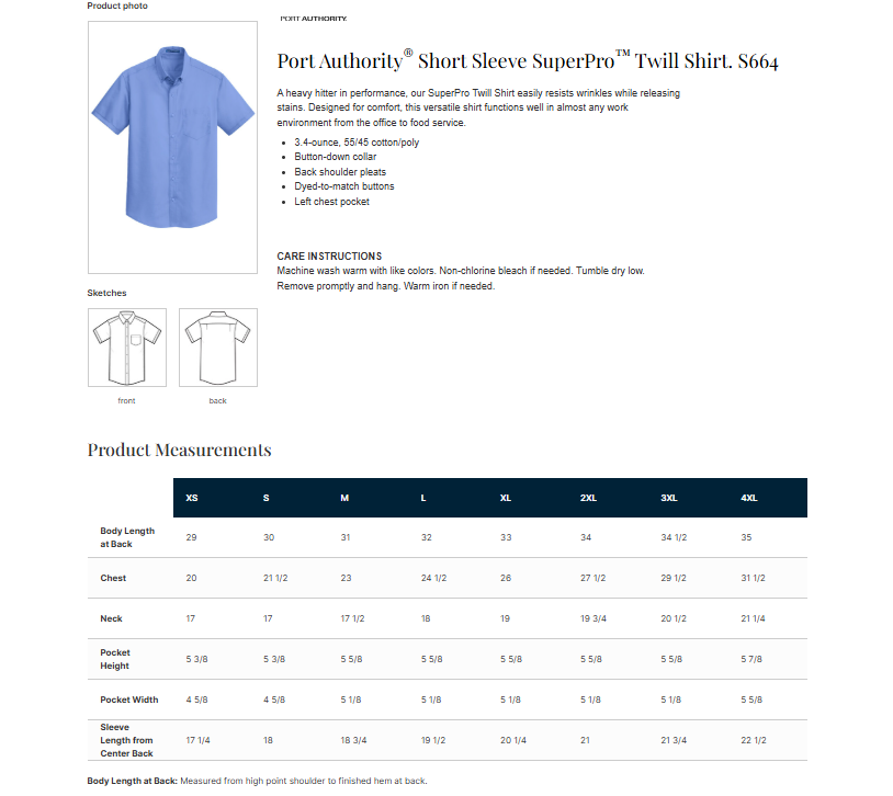 Embroidered short sleeve twill work shirt - detail view 5