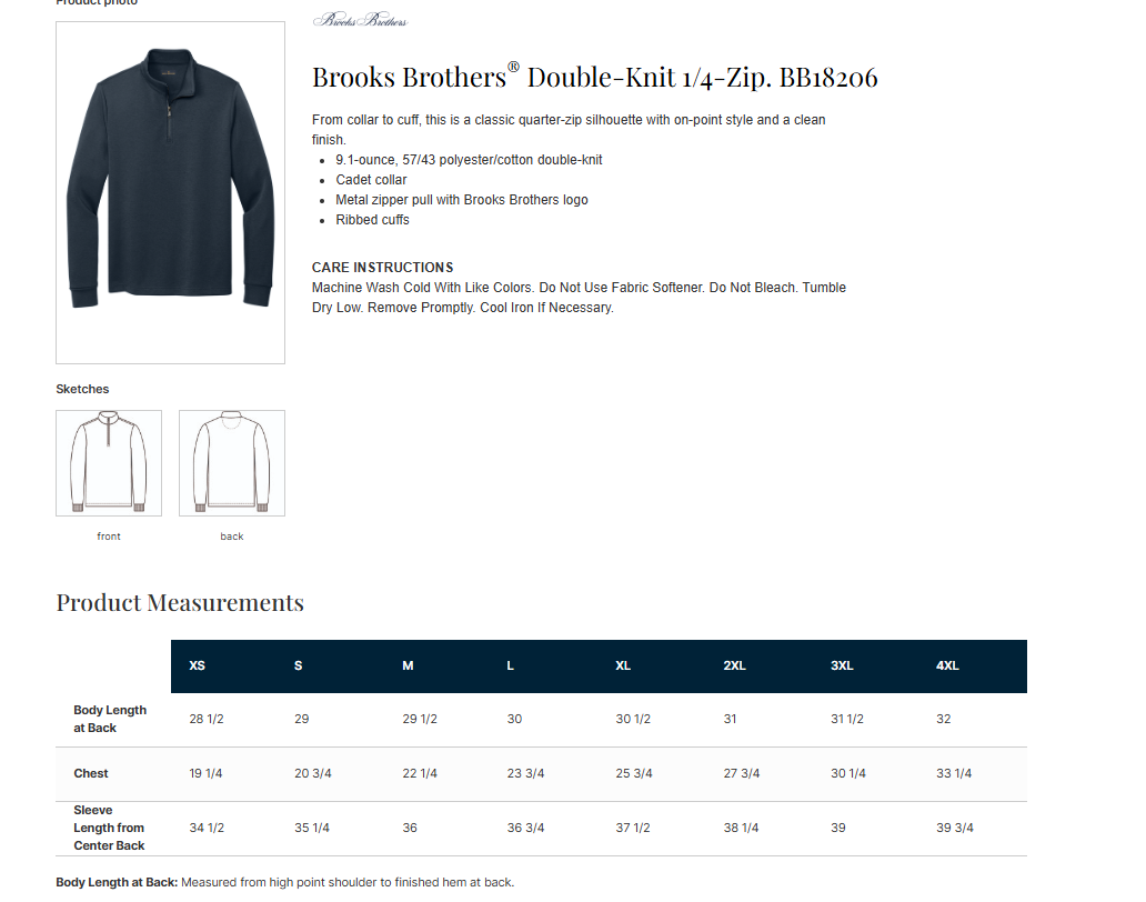 Custom embroidered double knit quarter zip pullover - detail view 4