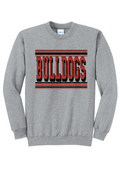 Haddonfield Bulldogs Vintage Stripe Crewneck | Athletic Heather | Spirit Wear Fundraiser
