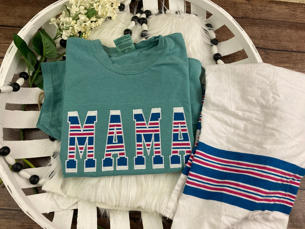 MAMA applique keepsake sweatshirt made from a hospital swaddle blanket - view 5
