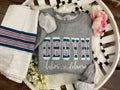 OBGYN keepsake sweatshirt appliqued from a baby hospital swaddle blanket