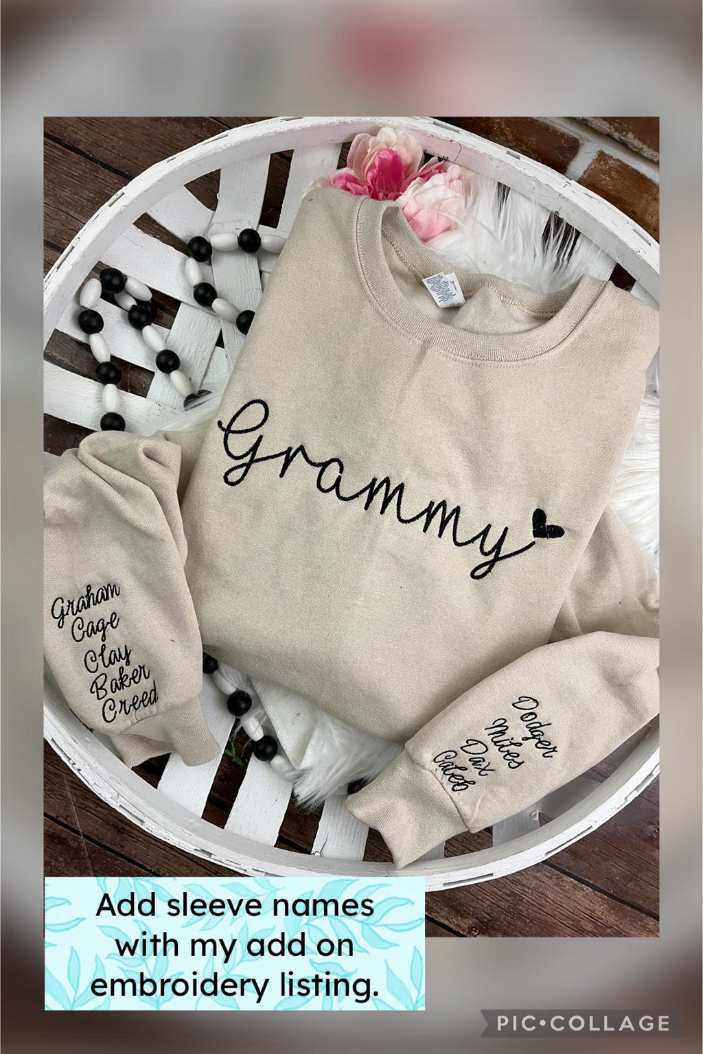 Custom embroidered MAMA sweatshirt with personalized name and established date - view 6
