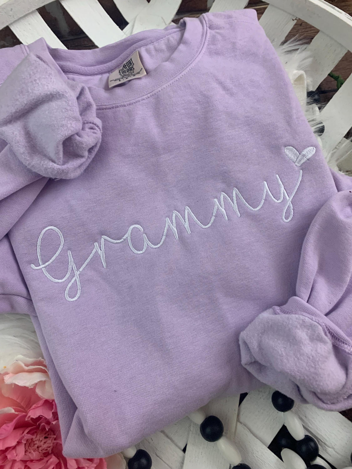 Custom embroidered MAMA sweatshirt with personalized name and established date - view 5