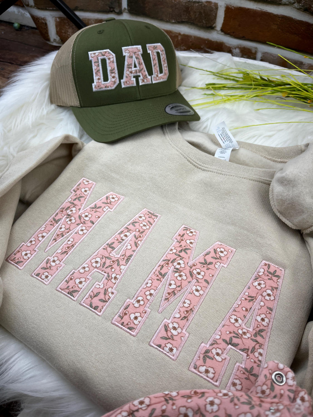 Mama baby clothes keepsake sweatshirt with custom applique made from baby outfits - view 13