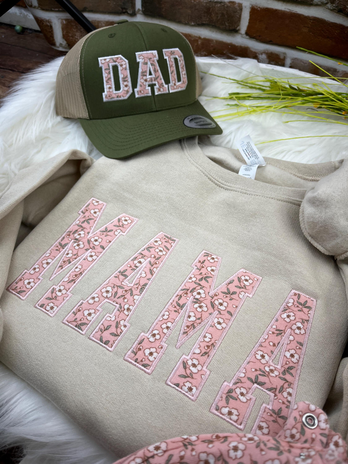 Mama baby clothes keepsake sweatshirt with custom applique made from baby outfits - view 13