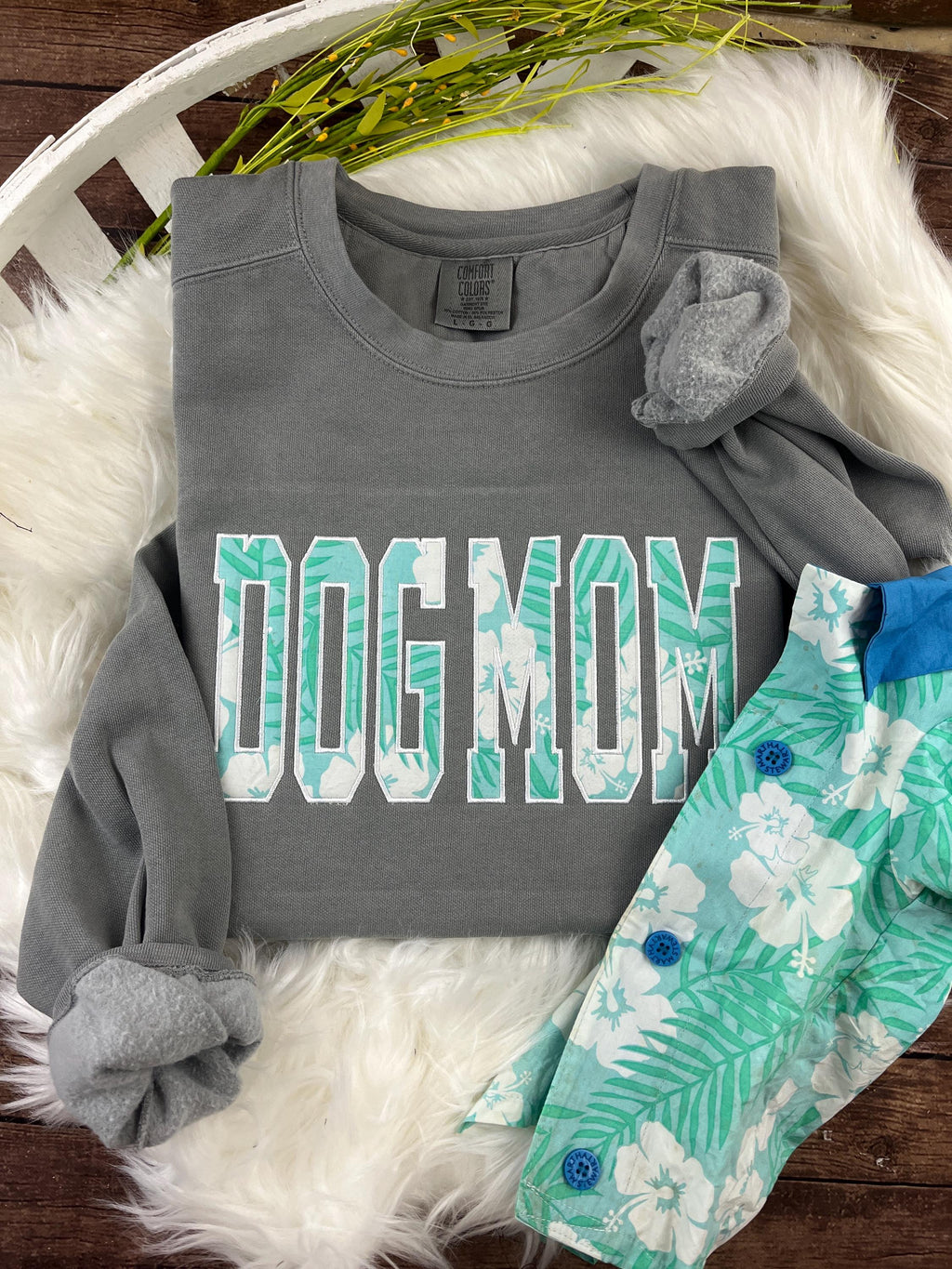 Mama baby clothes keepsake sweatshirt with custom applique made from baby outfits - view 14