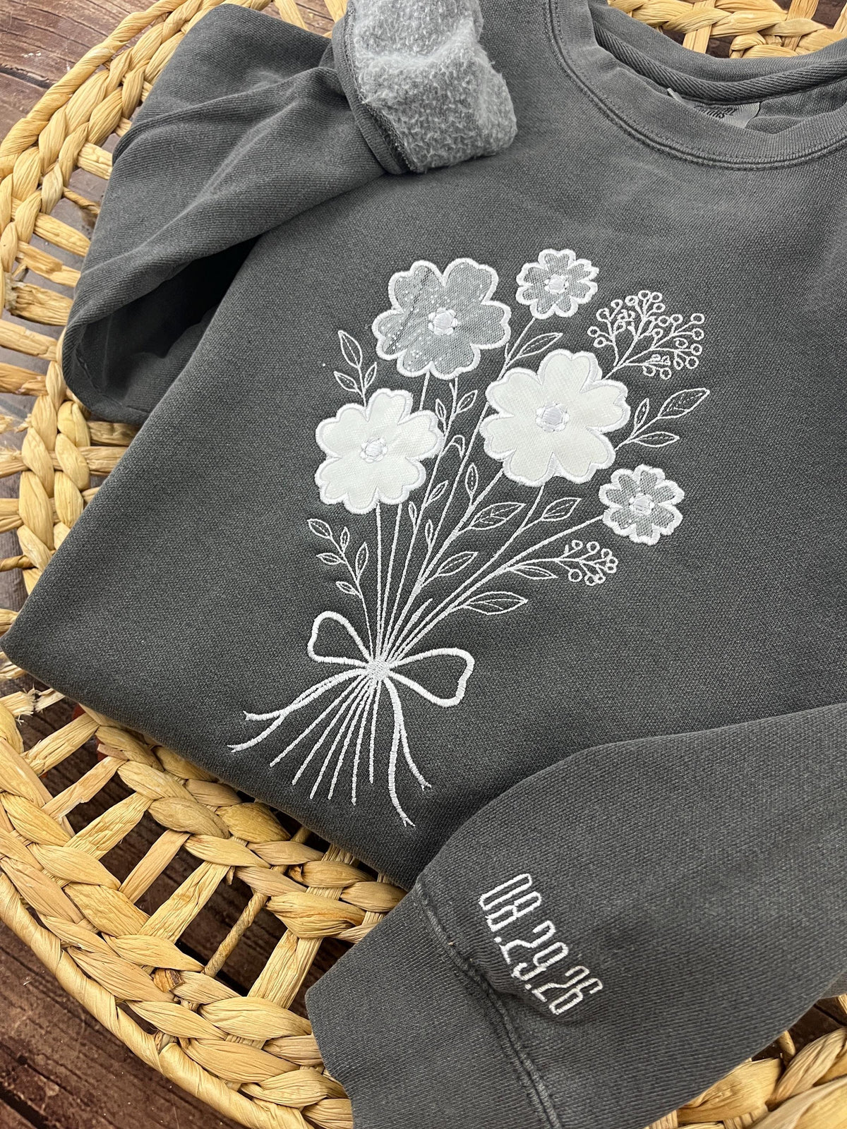 Bride memory keepsake applique sweatshirt - alternate view