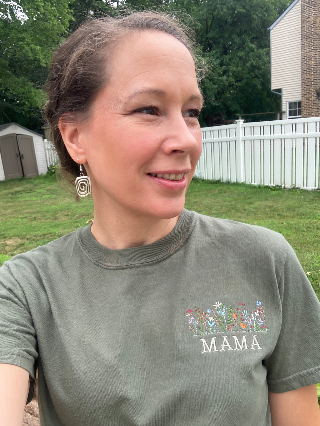 Wildflower Mama embroidered shirt - alternate view