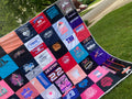 Memory quilt handmade from a loved ones clothing