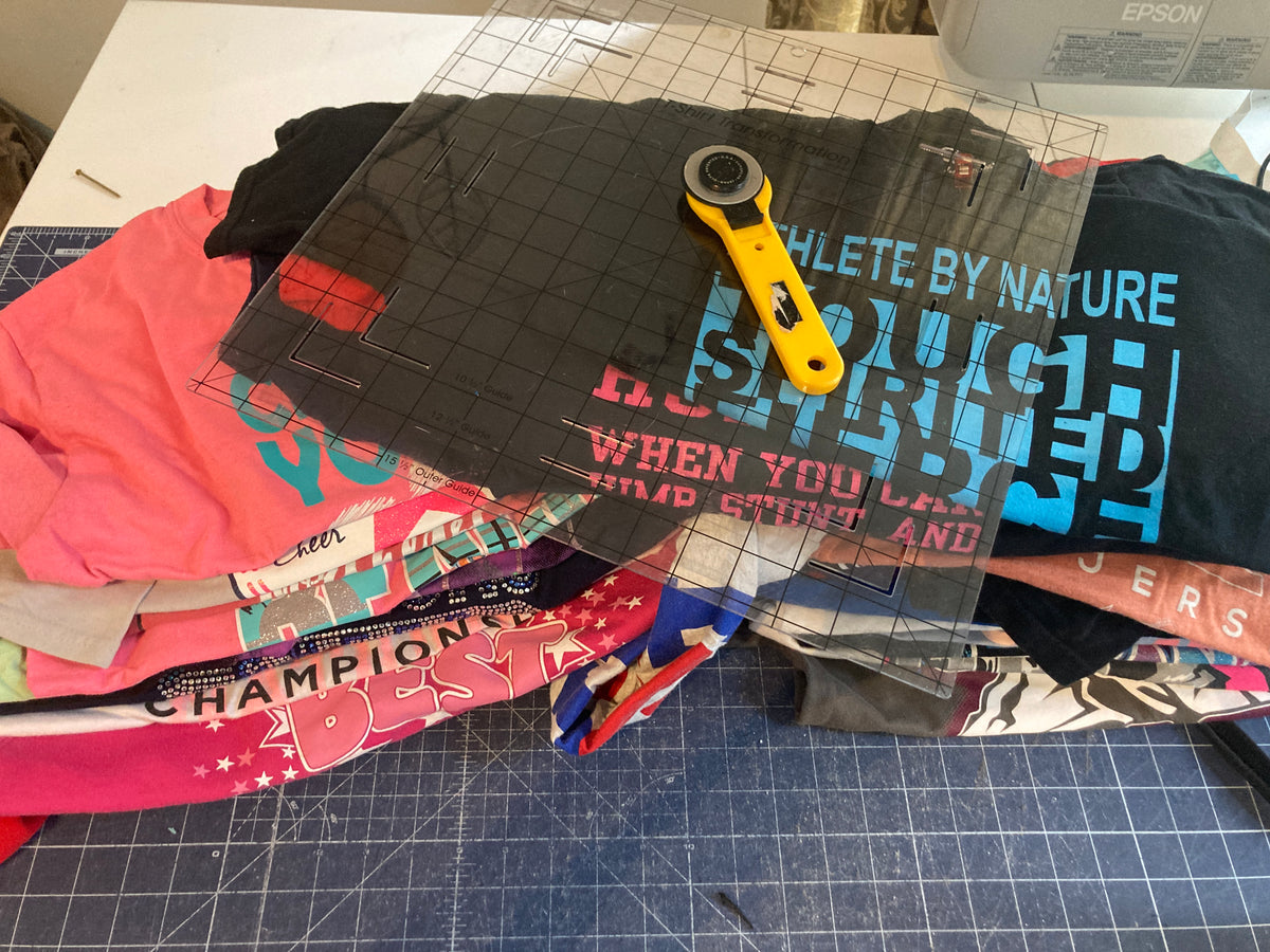 Memory quilt handmade from a loved ones clothing - draped view