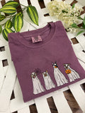 Spooky dog ghosts Halloween embroidered shirt