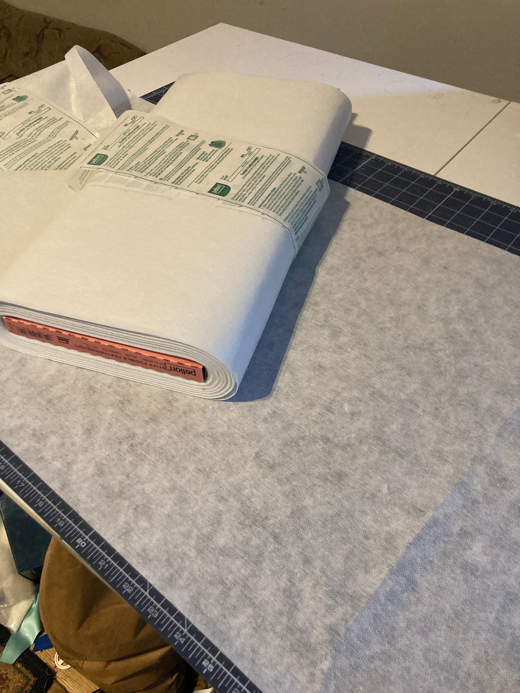 Memory quilt handmade from a loved ones clothing - side view