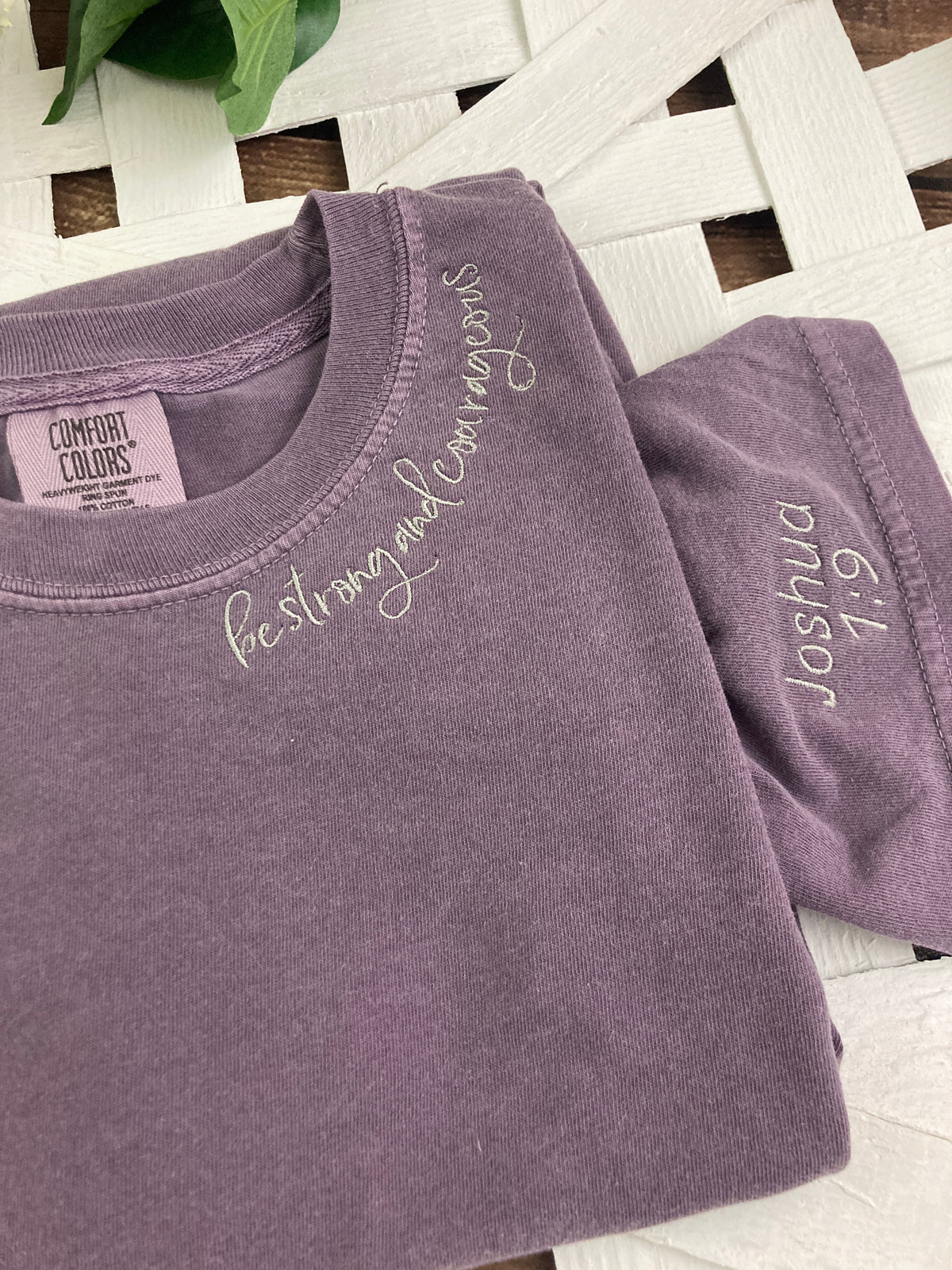 Be strong and courageous Joshua 1 9 embroidered shirt - styled photo