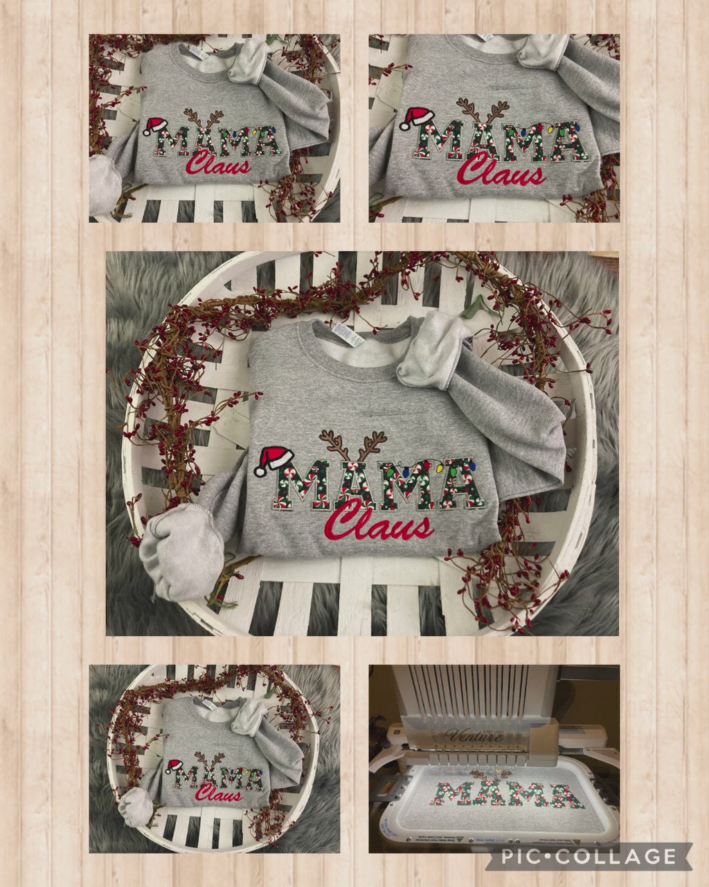Mama Claus  Merry Christmas Embroidery Appliqué Holiday Shirt- Comfort Colors