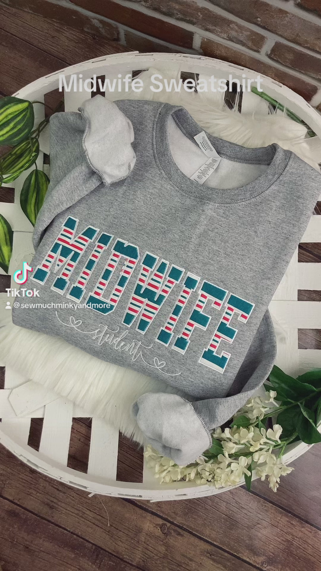 Midwife sweatshirt from Baby Hospital Blanket - Labor and Delivery - Fabric Keepsake Sweatshirts - Applique