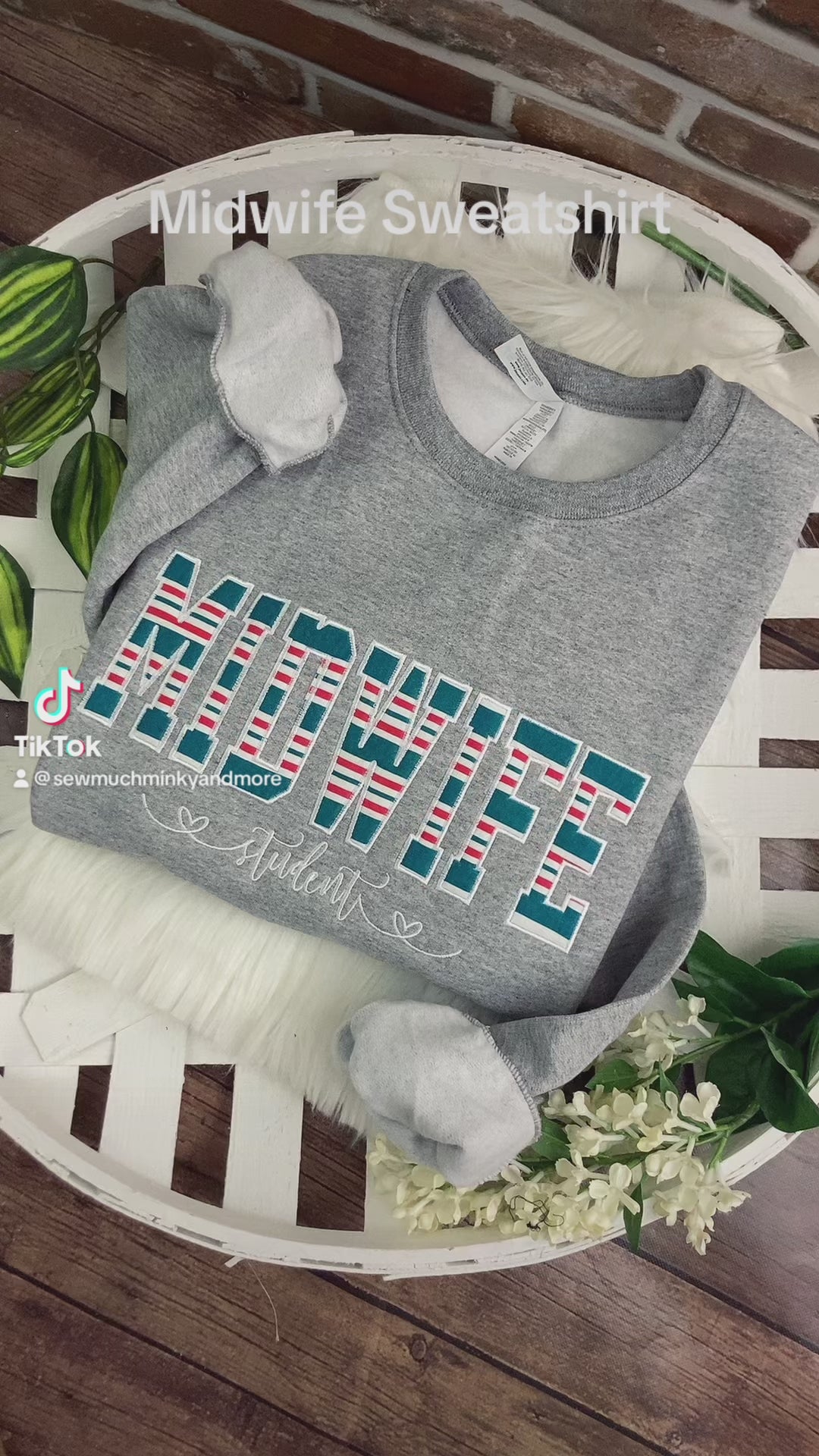 Midwife sweatshirt from Baby Hospital Blanket - Labor and Delivery - Fabric Keepsake Sweatshirts - Applique