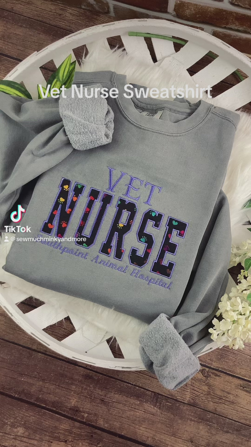 Vet NURSE Embroidered Sweatshirt - Rainbow paw Prints 🐾 , Applique