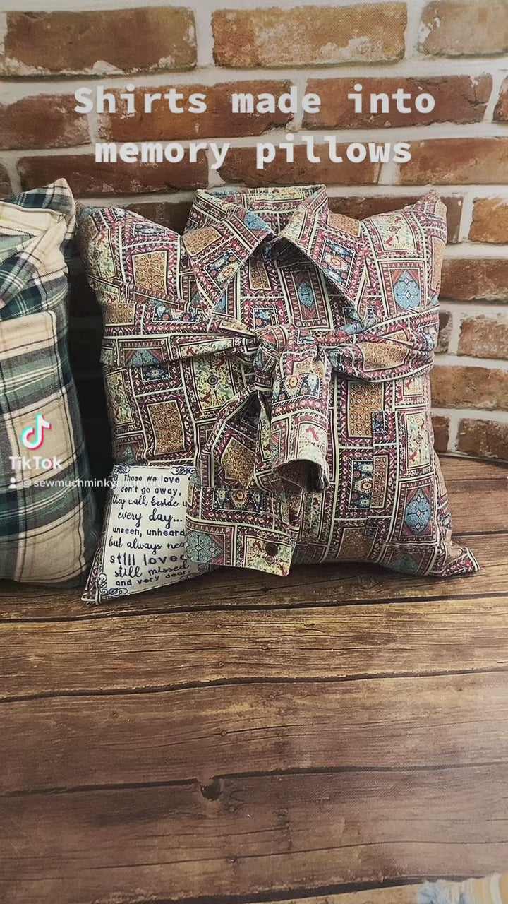 Memory Pillows Made from loved ones clothes
