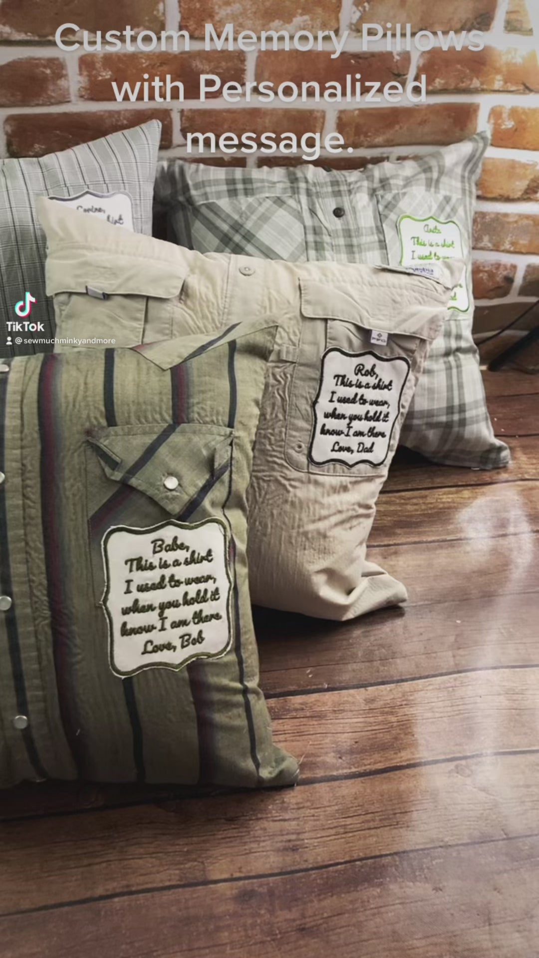 Memory Pillows Made from loved ones clothes