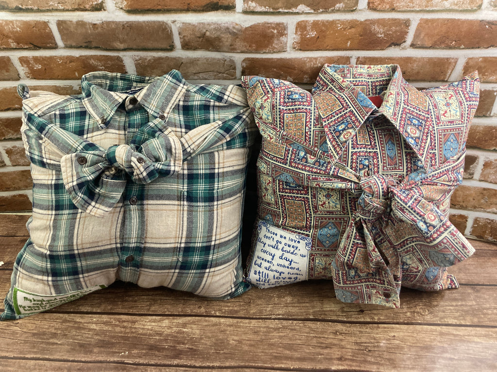 Memory pillow handmade from a loved ones clothing