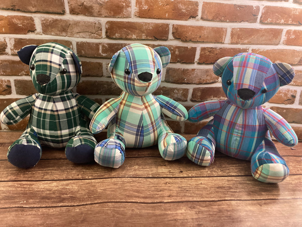 Memory bear handmade from a loved ones clothing - alternate view