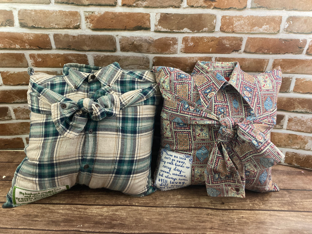 Memory pillow handmade from a loved ones clothing - alternate view